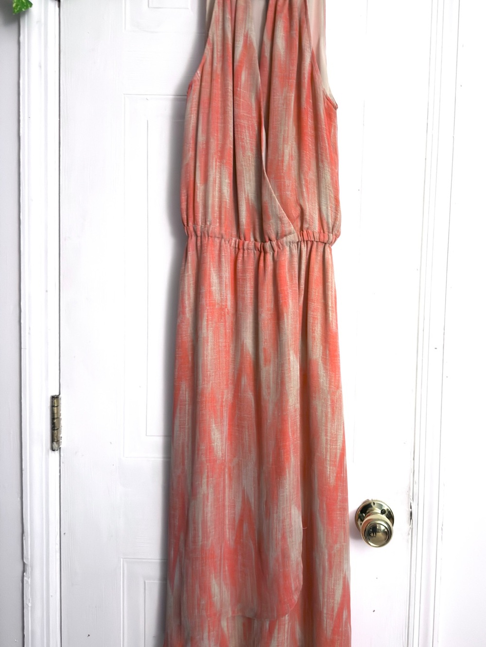 MICHAEL Michael Kors Coral and Beige Sleeveless Maxi Dress 2